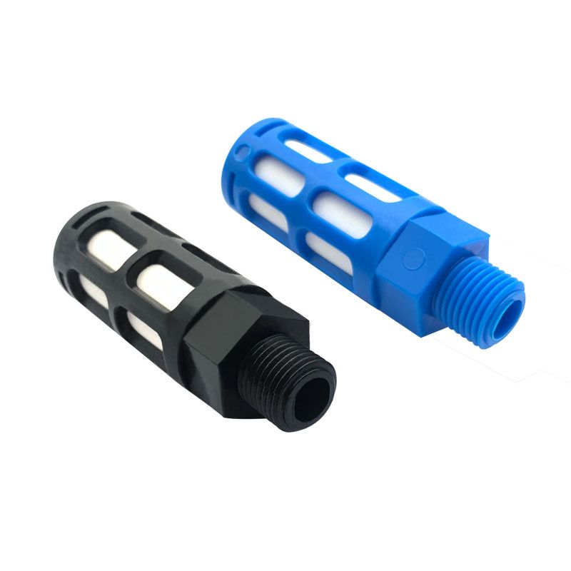 氣動塑料消音器PSL-01/2/3/4/6分 黑藍色螺紋1寸